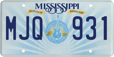 MS license plate MJQ931