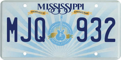 MS license plate MJQ932