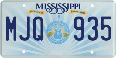MS license plate MJQ935