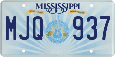 MS license plate MJQ937