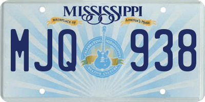 MS license plate MJQ938