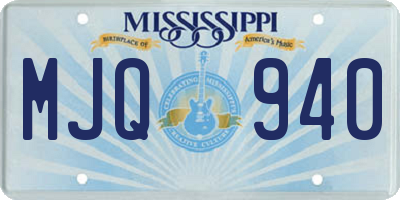 MS license plate MJQ940