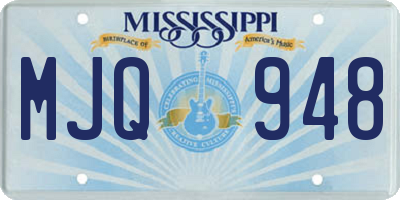 MS license plate MJQ948