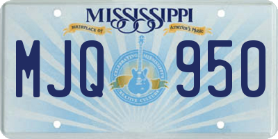 MS license plate MJQ950
