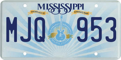 MS license plate MJQ953