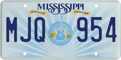 MS license plate MJQ954