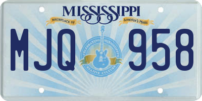 MS license plate MJQ958