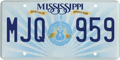 MS license plate MJQ959