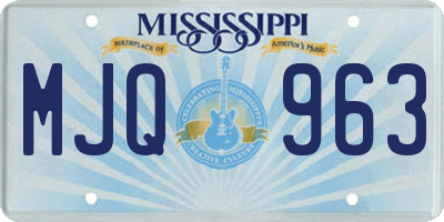 MS license plate MJQ963