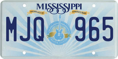 MS license plate MJQ965