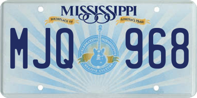 MS license plate MJQ968