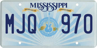 MS license plate MJQ970