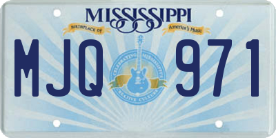 MS license plate MJQ971