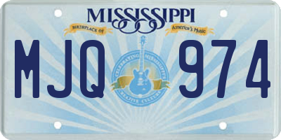 MS license plate MJQ974
