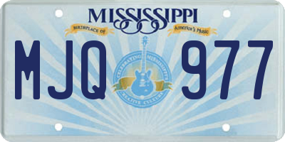 MS license plate MJQ977