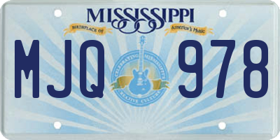 MS license plate MJQ978