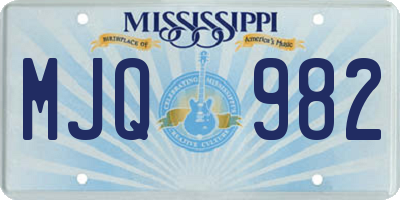 MS license plate MJQ982
