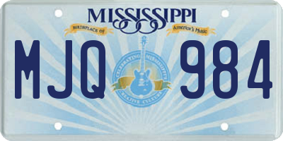MS license plate MJQ984