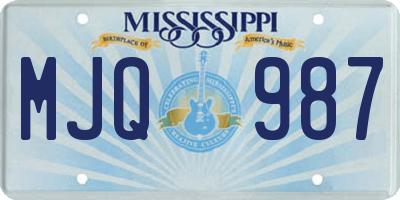 MS license plate MJQ987
