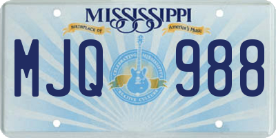 MS license plate MJQ988