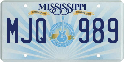 MS license plate MJQ989