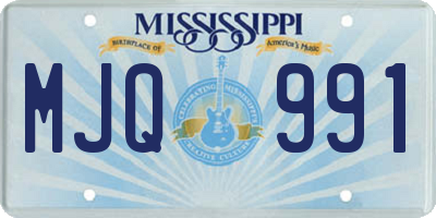 MS license plate MJQ991