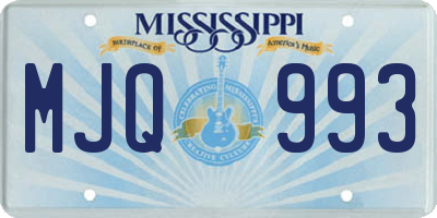 MS license plate MJQ993