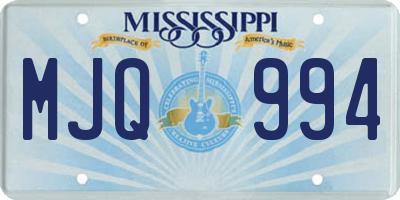 MS license plate MJQ994