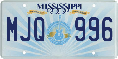 MS license plate MJQ996