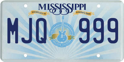MS license plate MJQ999