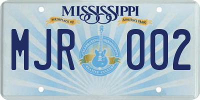 MS license plate MJR002