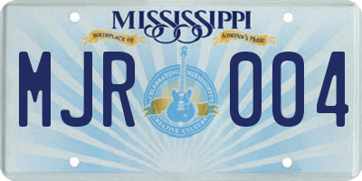 MS license plate MJR004