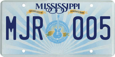 MS license plate MJR005