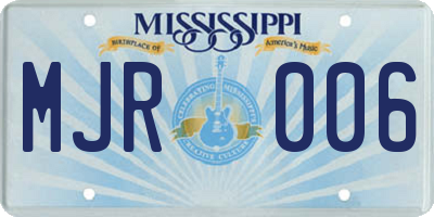 MS license plate MJR006
