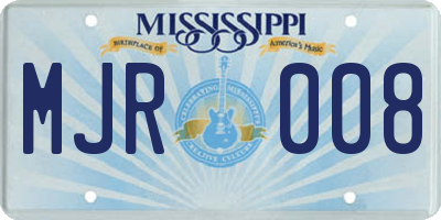 MS license plate MJR008