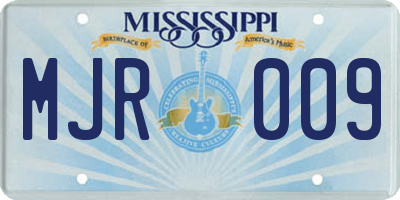 MS license plate MJR009