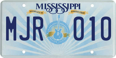 MS license plate MJR010