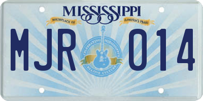 MS license plate MJR014