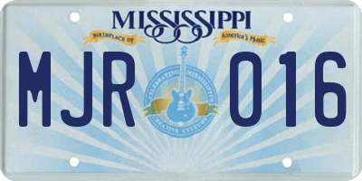 MS license plate MJR016