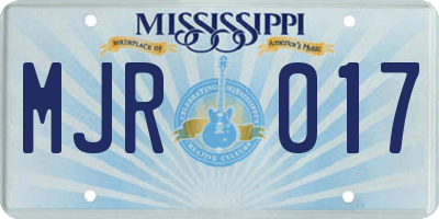 MS license plate MJR017