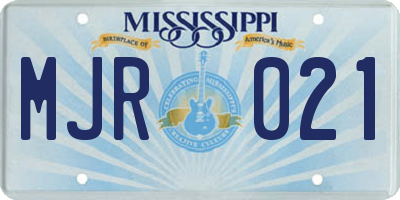 MS license plate MJR021