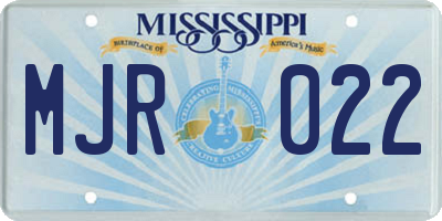 MS license plate MJR022