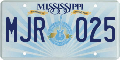 MS license plate MJR025