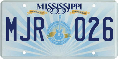 MS license plate MJR026