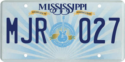MS license plate MJR027