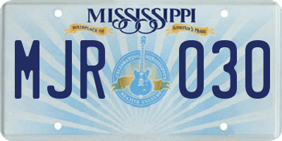 MS license plate MJR030
