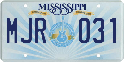 MS license plate MJR031