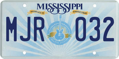 MS license plate MJR032