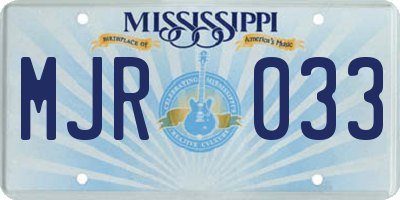 MS license plate MJR033