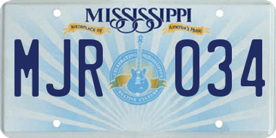 MS license plate MJR034